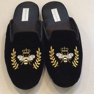 Patricia Green Black Velvet Bee Slippers 9